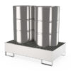Cuva de retentie din inox pentru 2 butoaie