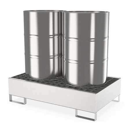Cuva de retentie din inox pentru 2 butoaie