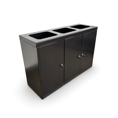 Cos de gunoi selectiv metalic – 3 compartimente